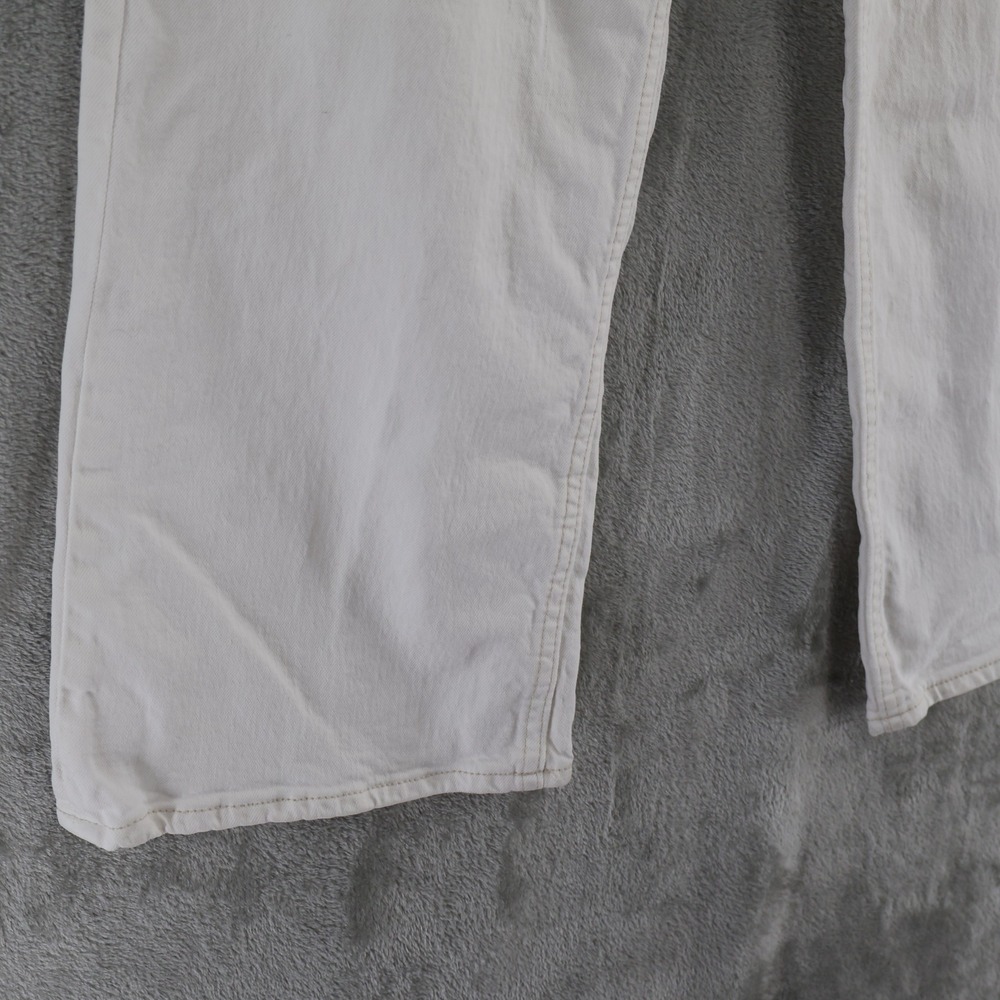 &DENIM Wide Leg Cropped High Waist Jeans Womens 2 White Preppy Casual Nautical‎ - Picture 16 of 16